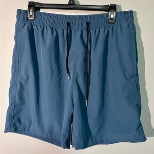 KBVOT Men’s Blue Drawstring Athletic Shorts Size M